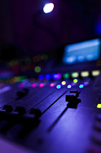 controls on a soundboard slider channel mixer audio performance 