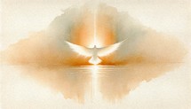Dove of peace on watercolor background with copy space. Vector illustration.