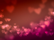 heart with bokeh lights background 