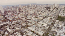 Aerial view over a city | San Francisco | Urban | Homes | Community | Missions | Evangelism | Pray for the City | Cars | Traffic | Buildings | Grunge