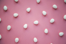 pink and white polka dots with Easter eggs 