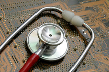 stethoscope on motherboard 