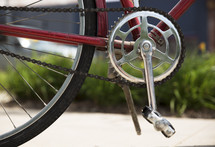 Close-up of a bicycle.