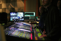 video production crew -- sound board operators 