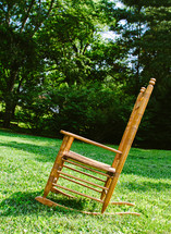 rocking chair in grass