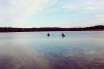 kayaking on a lake 