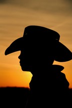 silhouette of a cowboy 