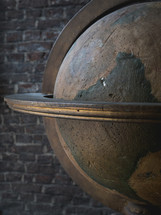 antique wooden globe 