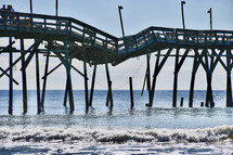 broken pier from hurricane damage at Ocean Isle Beach, NC
