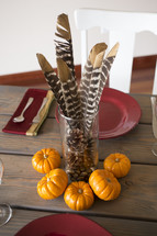 thanksgiving centerpiece on a table 