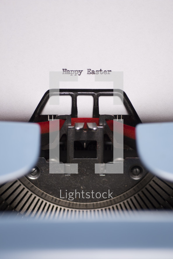 vintage type writer with the words Happy Easter 