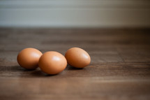 three fresh eggs 