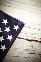 A closeup of an American flag