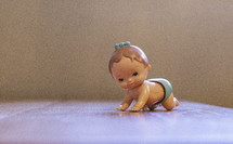 wind up toy babydoll crawling 