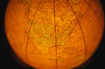 Illuminated world globe.