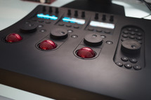 Controls on a sound board 