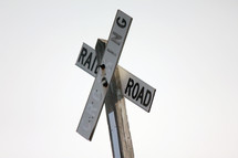 Railroad crossing sign.