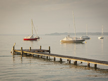 sailboats and dock 