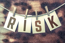 word risk on a clothesline 