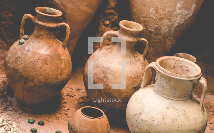 ancient clay pots