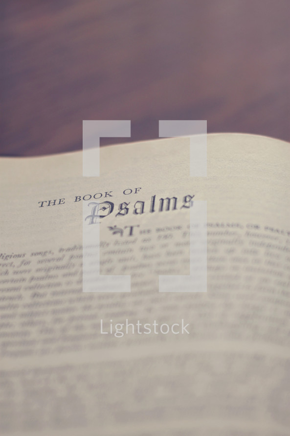 Bible open to the book of Psalms.