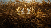 Gold crown in a field of wheat