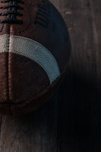 football laces and wood background