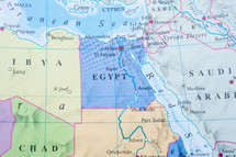 map of Egypt, Libya, Chad, Saudi Arabia 