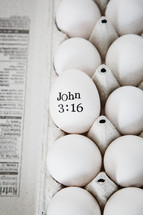 John 3:16 on eggs 