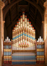 Ornate organ pipes.