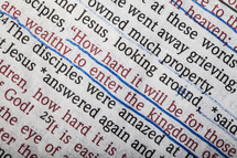 Mark 10:23 underlined.