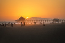 sunset at Huntington Beach