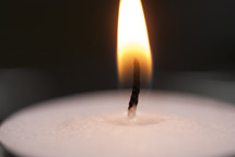 Macro shot of a candle flame.