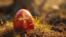 Easter egg in the grass