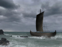 ship on a stormy sea 
