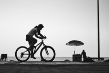 silhouette of a cyclist