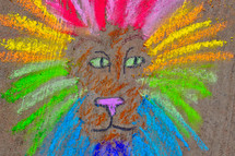colorful lion 