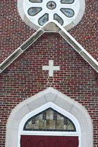 cross above a church entrance