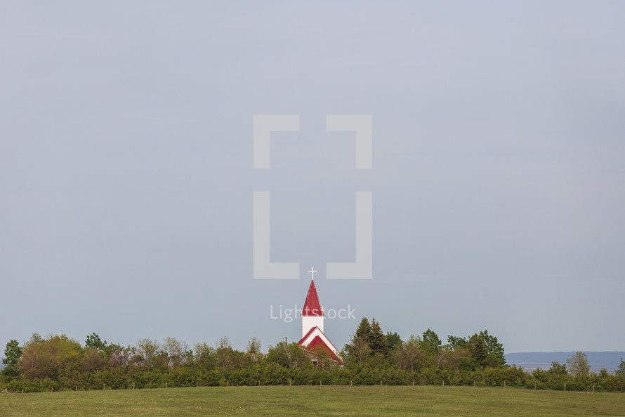 beautiful old country side church steeple