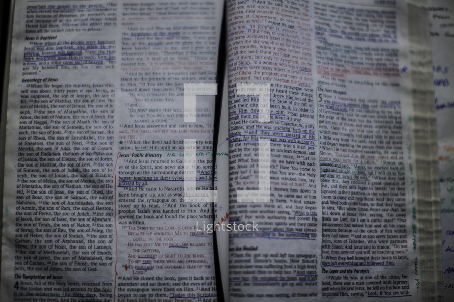 notes in the pages of a Bible 