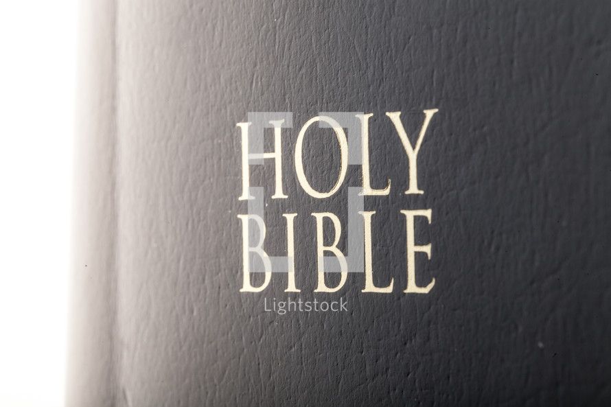 Close-up of the front of a Bible.