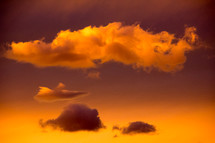 yellow clouds at sunset 