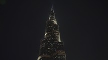 The Burj Khalifa Dubai at night.