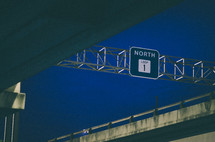 North 1 highway sign 