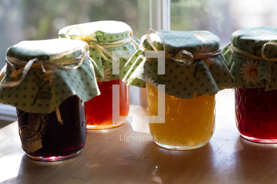 mason jars of jams 