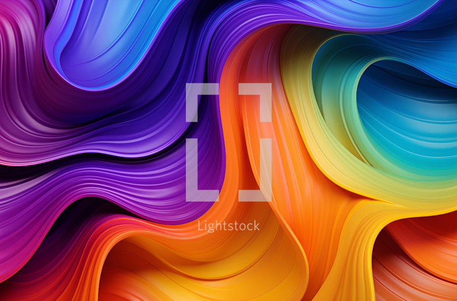Colorful abstract liquid crystal flow illustration with waves