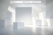 White empty room interior with copy space. Mock up