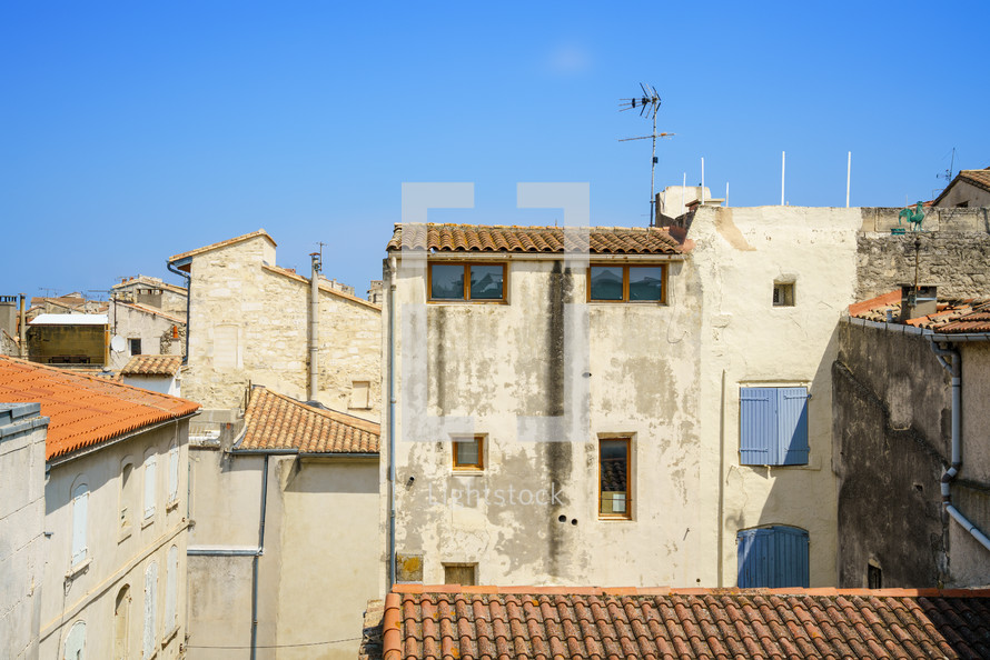 view over the roofs of Arles France
