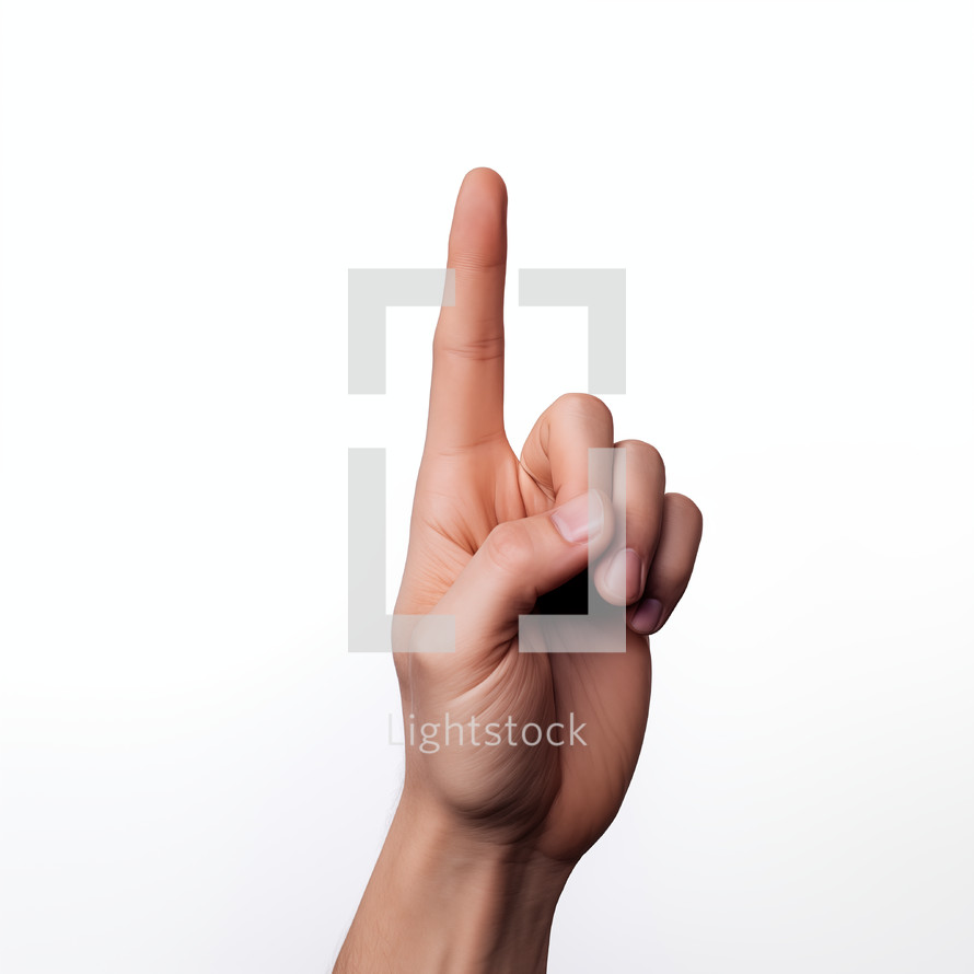 Hand gesture indicating number one.