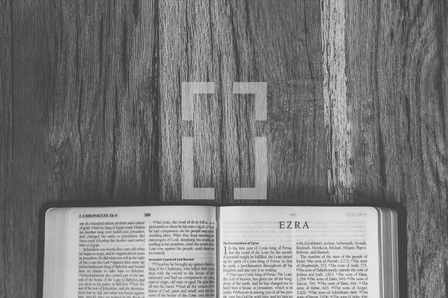 Bible opened to Ezra